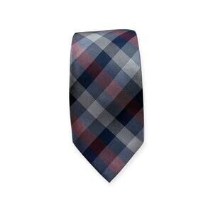 RYAN SEACREST Vintage 100% Silk Necktie Designer Purple Plaid W2.75 L58 411